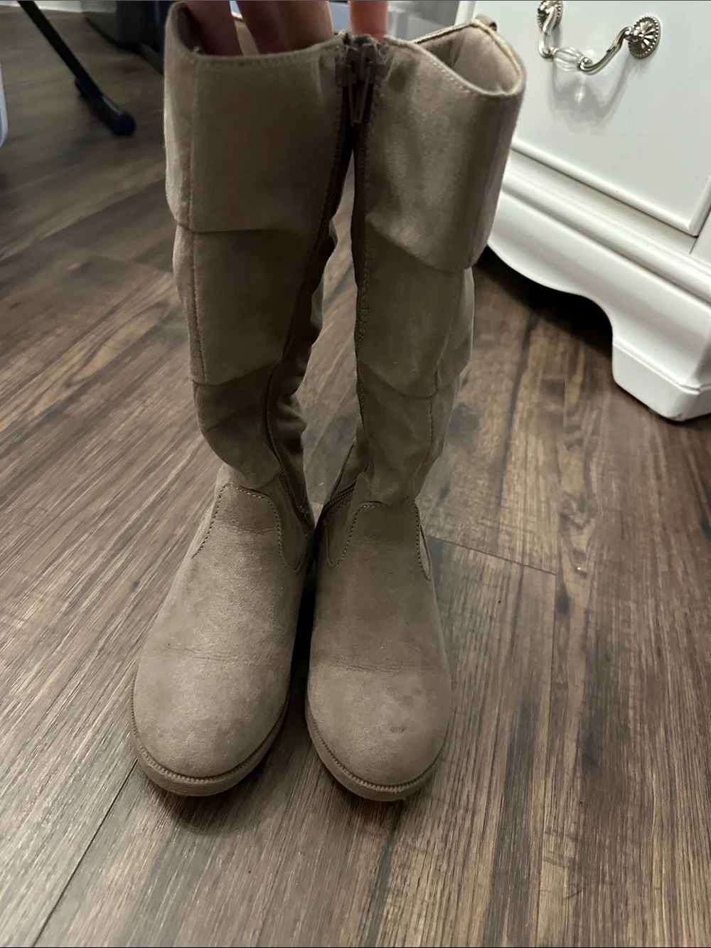 Crown Vintage Kids Slouchy Knee Boots - Taupe